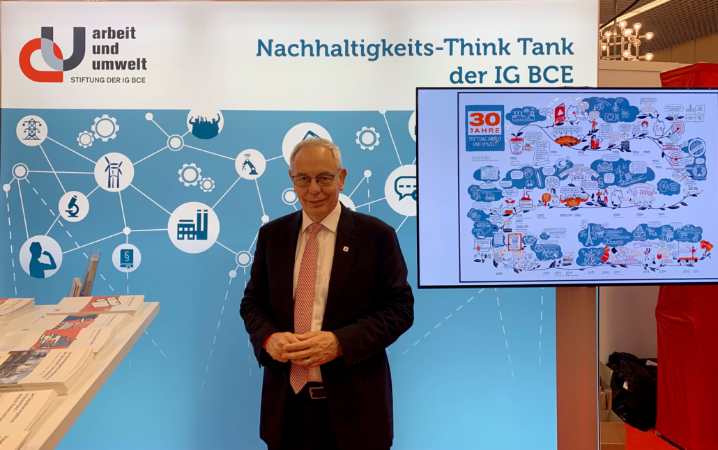 7. IGBCE Kongress, Michale Vassiliadis am Stand der StAuU Foto: Malte Harrendorf