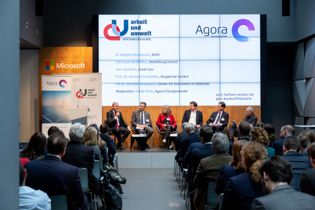 Veranstaltung; „Transformation der Industrie vor der Herausforderung des Klimawandels“; Agora Energiewende und die Stiftung Arbeit und Umwelt der IGBCE; Microsoft Atrium Berlin;